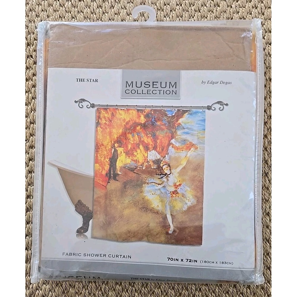 "The Star" by Edgar Degas Fabric Shower Curtain Museum Collection 70"x 72" NIP